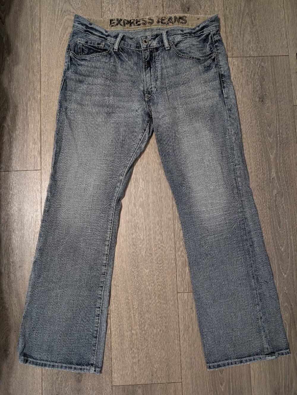 Bundle Of 2 Men's Express Jeans•Loose Stretch & Slim•Low Rise/Boot Cut•34x30👖👖 - Picture 3 of 15